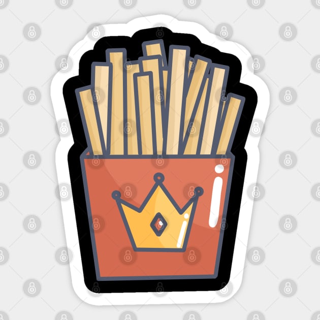 Hand Drawn French Fries Potatoes Fast Food Sticker by LittleFlairTee